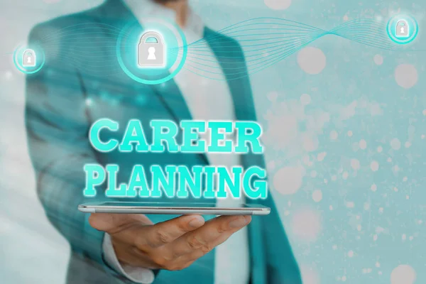 Handschrift tekst Carrière Planning. Concept betekent Strategisch plannen van uw carrièredoelen en werksucces. — Stockfoto