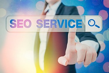 Seo Servisini gösteren bir not yazıyorum. Web sitesinin görünürlüğünü arttırmak için iş fotoğrafı gösterme teknikleri ve prosedürleri.