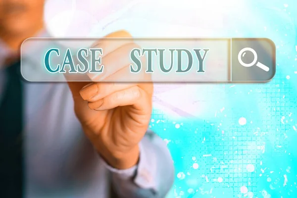 Word writing text Case Study. Business concept for man and a specific research design for examining a problem. — Stock Photo, Image