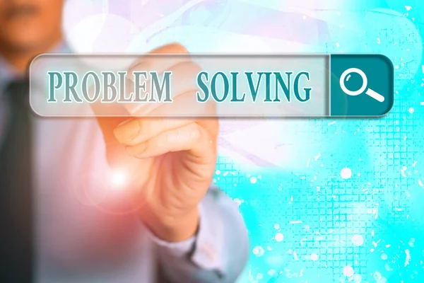 Testo di scrittura di parole Risoluzione dei problemi. Concetto di business per il processo di ricerca di soluzioni a problemi difficili o complessi . — Foto Stock