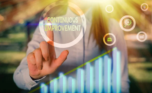 Word writing text Continuous Improvement. Business concept for ongoing effort to improve products or processes. — Stock Photo, Image