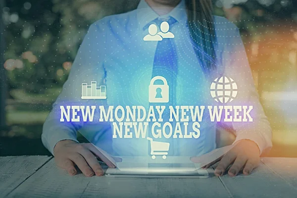 ( 영어 ) New Monday New Week New Goals - 인터넷 영화 데이터베이스. 작별을 뜻하는 개념 새로운 목표를 시작하는. — 스톡 사진