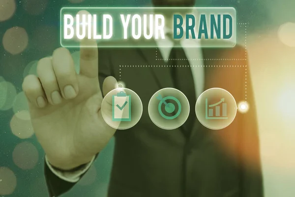 Word writing text Build Your Brand. Geschäftskonzept zur Steigerung des Markenwertes durch Werbekampagnen. — Stockfoto