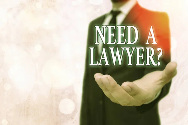 Conceptual hand writing showing Need A Lawyer Question. Business photo text asking someone who need a legal issues and disputes. — Stock Photo, Image