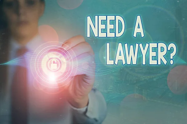 Begreppsmässig handstil som visar Need A Lawyer Question. Business foto text frågar någon som behöver en juridisk frågor och tvister. — Stockfoto