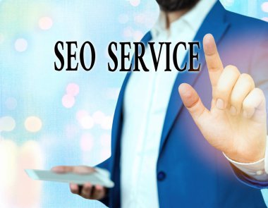 Kelime yazma Seo Servisi. Web sitesinin görünürlüğünü artırmak için teknikler ve prosedürler konsepti.
