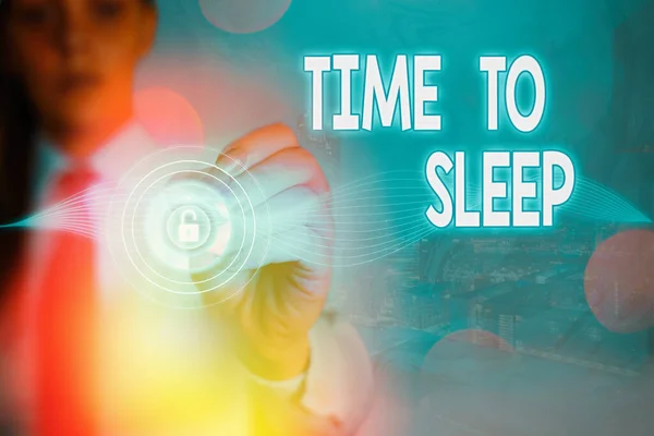 Концептуальний почерк, що показує час для сну. Текст ділової фотографії природний період сну або перебування в стані бездіяльності . — стокове фото