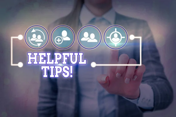 Notiz mit hilfreichen Tipps. Business-Foto zeigt Ratschläge, die hilfreich im Leben sein können. — Stockfoto