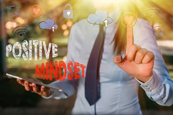 Tekst teken toont Positieve Mindset. Conceptuele foto mentale houding waarin u gunstige resultaten verwacht. — Stockfoto