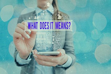 Kelime yazma metni Soru Anlamı Anlamı. Anlamlı bir soru sorma konsepti bir şey söylenmiş ve anlaşılmamış.