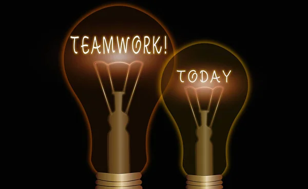 Woord schrijven van tekst teamwork. Bedrijfsconcept voor gezamenlijke actie van de groep, vooral wanneer doeltreffend en efficiënt. — Stockfoto