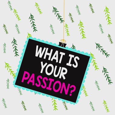 Tutkunuz Sorusu 'nu yazan el yazısı metni. Kavram demek, onun güçlü ve zar zor kontrol edilebilen duyguları hakkında soru sormak demek. Damga yapıştırıcı raptiye kağıdı, kare renk çerçeve yuvarlak uçlu.