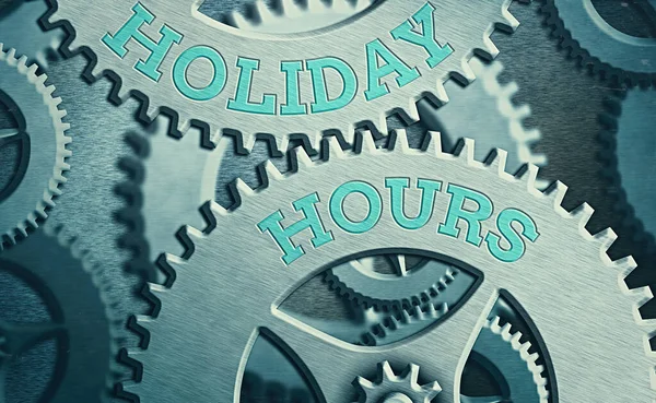 Holiday Hours 'u gösteren kavramsal el yazısı. İş fotoğrafçıları saatlerce normal ücretlerinin iki katını alıyor.. — Stok fotoğraf