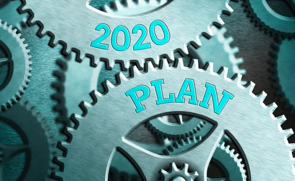 Escritura manual conceptual que muestra el Plan 2020. Foto de negocios mostrando la configuración de sus objetivos y planes para el año en curso o en 2020 . —  Fotos de Stock