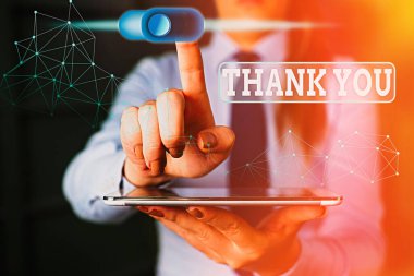 Kelime yazma metni Teşekkür ederim. Bir hediye veya hizmeti kabul ederken kullanılan kibar bir ifade için iş kavramı.