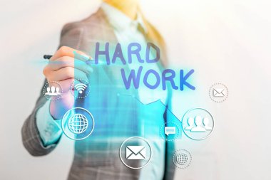 Conceptual hand writing showing Hard Work. Business photo text always putting a lot of effort and care into work or endurance.