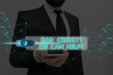 Kötü Kredi Sorusu Yardım Edebiliriz 'i gösteren bir not yazıyorum. İş fotoğrafı gösterimi kredi aldıktan sonra yardım öneriyor sonra da reddediyor.