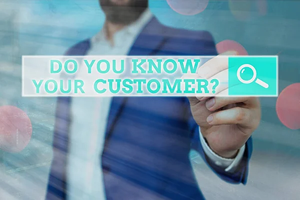 Tekst pisma Do You Know Your Customer question. Koncepcja usługi oznaczającej identyfikację klientów z odpowiednimi informacjami. — Zdjęcie stockowe