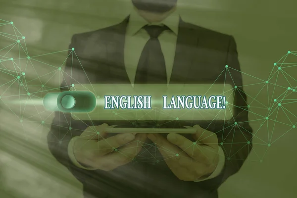 Scrittura concettuale a mano che mostra la lingua inglese. Foto d'affari che mostrano la terza lingua madre parlata nel mondo dopo cinese e spagnolo . — Foto Stock