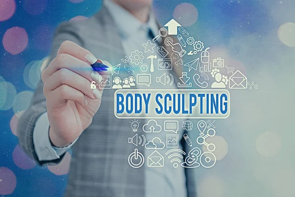 Ecriture conceptuelle montrant la sculpture corporelle. Photo d'affaires mettant en valeur l'activité de l 'augmentation du corps s est visible tonus musculaire . — Photo