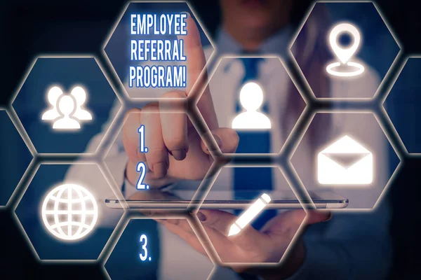 Word writing text Employee Referral Program. Business concept for internal recruitment method employed by organizations. — Stock Photo, Image