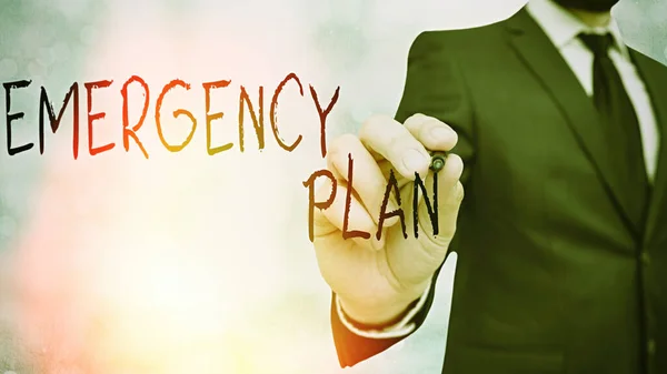 Word writing text Emergency Plan. Business concept for actions developed to mitigate damage of potential events. — Stock Photo, Image