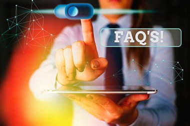 Belirli bir konu ile ilgili soru ve cevapların listesi için kelime yazma metni SSS. İş kavramı.