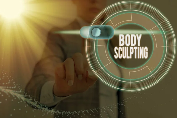 Écriture manuscrite de texte Body Sculpting. Concept signifiant activité de l'augmentation du corps s est visible tonus musculaire . — Photo