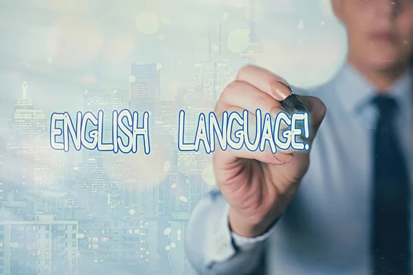 Word skriva text engelska språket. Affärsidé för tredje talad Native Lang i världen efter kinesiska och spanska. — Stockfoto