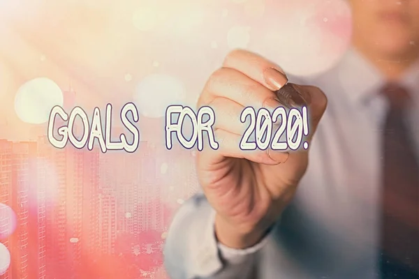 Word writing text Goals For 2020. Business-Konzept für Objekt der Demonstration Ehrgeiz oder Aufwand Ziel oder gewünschtes Ergebnis. — Stockfoto