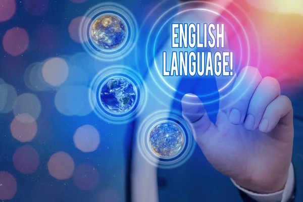 Text sign showing English Language. Conceptual photo third spoken native lang in world after Chinese and Spanish Elements of this image furnished by NASA. — Stock Photo, Image