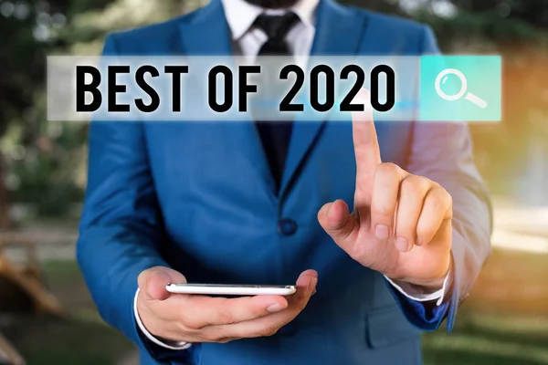 Textzeichen mit Best Of 2020. Konzeptfoto Großartige und wunderbare Dinge und Ereignisse passierten auf 2020. — Stockfoto