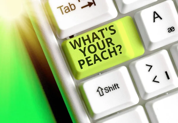 Peach 문제가 무엇 인지를 보여 주는 문자 표지판. 콘셉트 사진은 예외적으로 좋은 입증 또는 것. — 스톡 사진