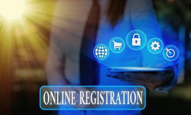 Kelime yazma metni çevrimiçi kayıt. İnternet üzerinden üye olmak ya da kayıt olmak için sistem konsepti.