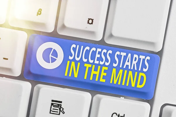 Text sign showing Success Starts In The Mind. Conceptual photo set your mind to positivity it can go a long way.