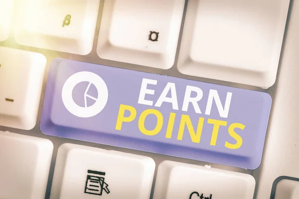 Text sign showing Earn Points. Conceptual photo getting praise or approval for something you have done.