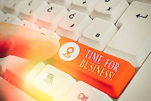 Signe texte indiquant Time For Business. Photo conceptuelle remplir les transactions dans le délai promis au client . — Photo