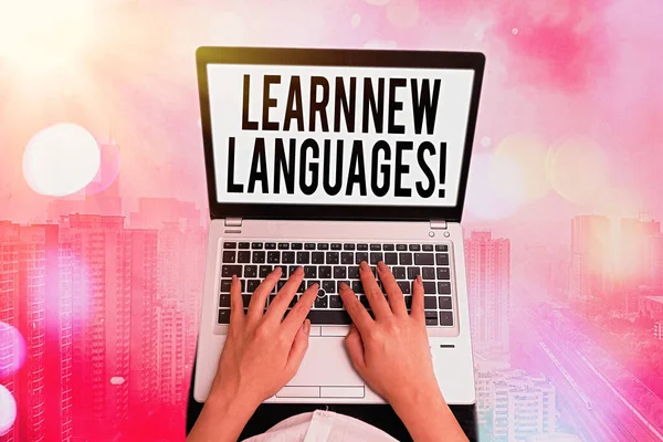 Text sign showing Learn New Languages. Conceptual photo developing ability to communicate in foreign language. — Stock Photo, Image