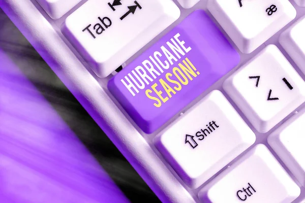 Handwriting text writing Hurricane Season. Concept meaning time when most tropical cyclones are expected to develop.