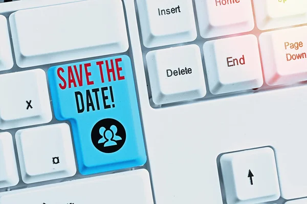 Conceptual hand writing showing Save The Date. Business photo showcasing Organizing events well make day special event organizers. — Stock Photo, Image