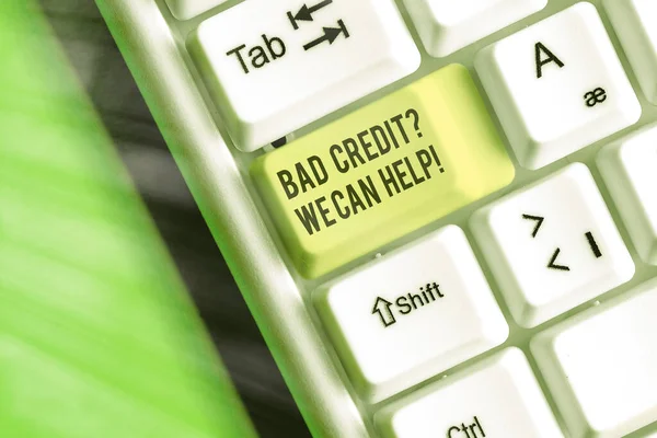 Word writing text Bad Credit Question We Can Help. Business concept for offering help after going for loan then rejected.
