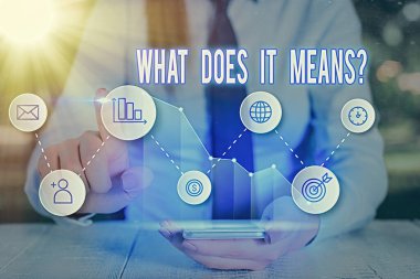 Kelime yazma metni Soru Anlamı Anlamı. Anlamlı bir soru sorma konsepti bir şey söylenmiş ve anlaşılmamış.