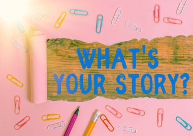 Hikayenizin ne olduğunu gösteren kavramsal el yazısı. İş fotoğrafı metni tarzı geçmiş yaşamdaki olayları gösterme.