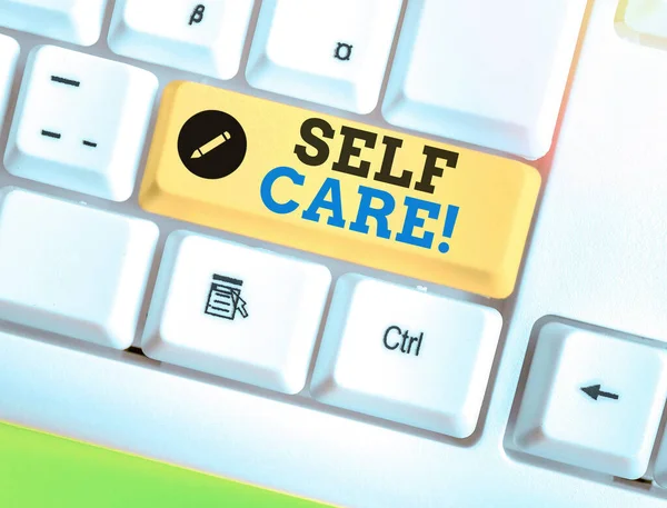 Handwriting text writing Self Care. Concept meaning practice of taking action preserve or improve ones own health. — Stock Photo, Image