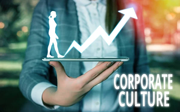 Word írás szöveg vállalati kultúra. Üzleti koncepció átható értékek és attitűdök jellemző a társaság. — Stock Fotó