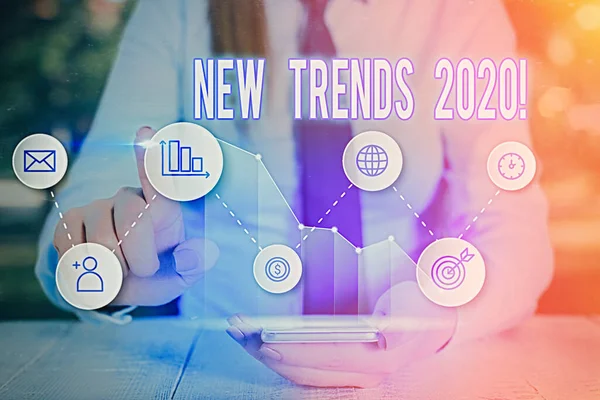 New Trends 2020. 이라는 단어는 어떤 것 이 개발되는 방향에 대한 일반적 인 비즈니스 개념입니다.. — 스톡 사진