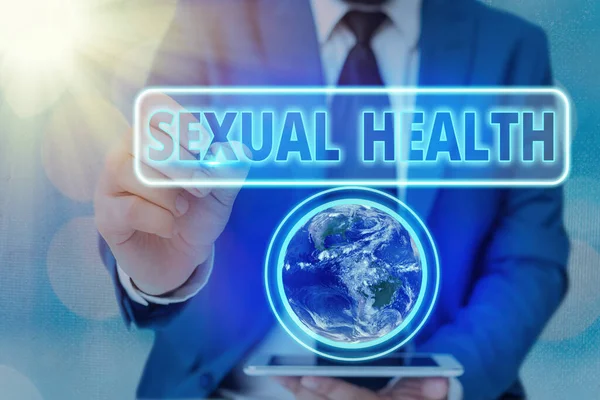 Szövegírás Szexuális egészség. Üzleti koncepció a szexuális kapcsolatok pozitív és tiszteletteljes megközelítéséhez E kép elemei a NASA által. — Stock Fotó