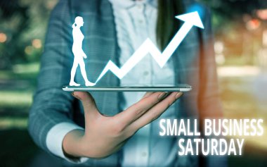 Kelime yazma metin Small Business Cumartesi. Amerikan alışveriş tatili için Iş konsepti Cumartesi günü düzenlenen.