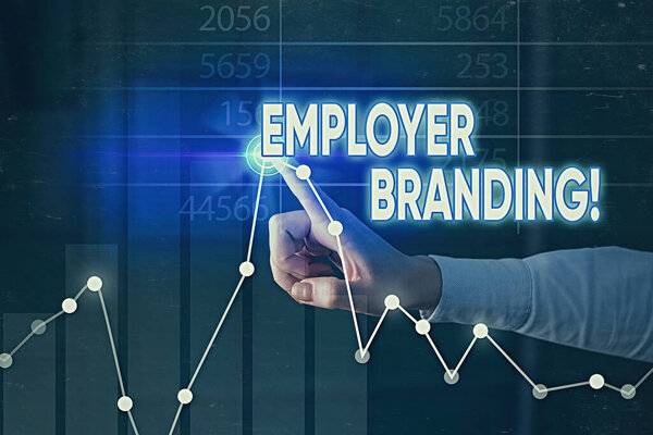 Текстовый знак, показывающий брендинг работодателя. Концептуальное фото, способствующее выбору работодателем компании желаемой целевой группы
.