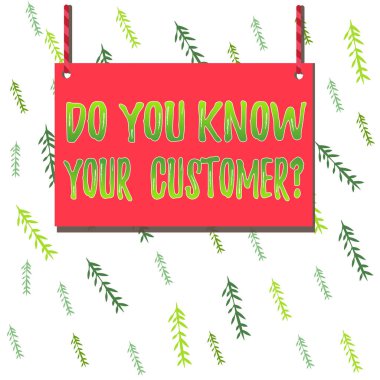 Müşteri Sorunu 'nu Tanıyor musun? Kavram anlamı hizmet ilgili bilgi ile müşterileri tanımlamak tahta tahta tahta dikdörtgen şekli boş çerçeve Renkli çizgili dizi.